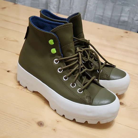 Converse Chuck Taylor All Star Boots Gore-Tex Lugged Waterproof Leather Moss 7 - Picture 2 of 16
